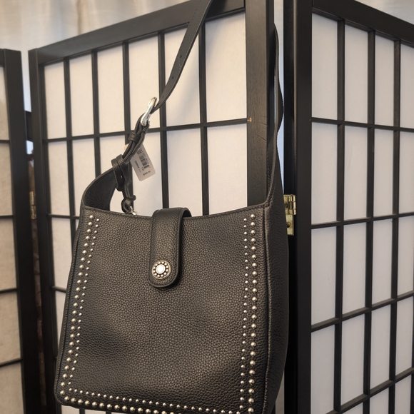 Brighton Black Studded Shoulder Bag with Structured Design Jill Purse - Picture 12 of 12